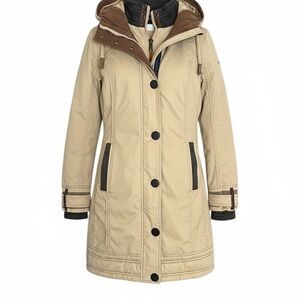 “Black Rivet” Women's Beige Hooded Jacket- extra warm!